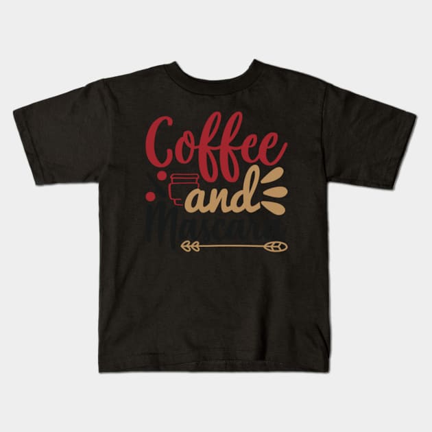 Coffee And Mascara Kids T-Shirt by APuzzleOfTShirts